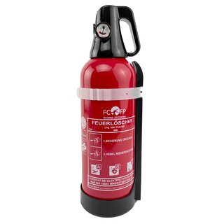 2 kg ABC Aluminium-Pulverfeuerlscher mit 4 LE KFZ Halterung, Manometer