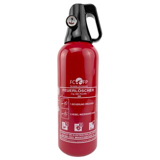 2 kg ABC Aluminium-Pulverfeuerlscher mit 4 LE KFZ Halterung, Manometer