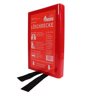 EXDINGER Feuerlöschdecke 100x100 cm in Kunststoffbox gemäß DIN EN 1869:2001 (auch für Fettbrände)