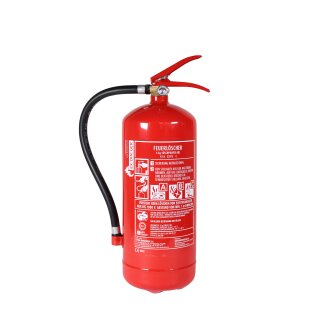 neu gewarteter Feuerlöscher - Pulver GP-6x ABC mit Halterung, 6 kg Pulverlöscher