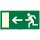 Rettungswegschild "Rettungsweg links" KNS langnachleuchtend, selbstklebend 297 x 148 mm