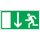 Rettungswegschild, Rettungsweg durch Notausgang, Kunststoff 297x148 nach BGV A 8 E 13