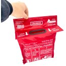 Löschdecke 1,60 x 1,80 m in Tasche zum Aufhängen mit Grifftaschen zur sicheren Handhabung