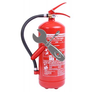 Wartung für 6 Liter Schaum Feuerlöscher Eigenmarke  HUW24 1 Stück inkl. Paketschein für Rückholung Tauschlöscher