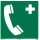 Rettungszeichen Notruftelefon ISO7010 KNS 15 x 15 cm - Hinweisschild nachleuchtend Kunststoff