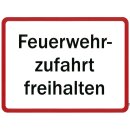 Hinweisschild - Feuerwehrzufahrt freihalten, ca. 33x25 cm